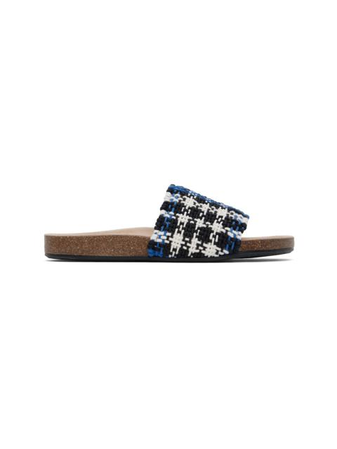 JW Anderson Navy & White Check Sandals