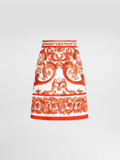 Dolce & Gabbana Miniskirt in majolica-print mat