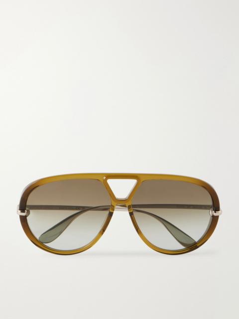 Bottega Veneta Aviator-style acetate sunglasses Brown