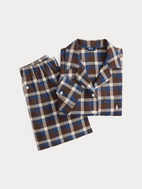 Polo Ralph Lauren Plaid Flannel Piped Pajama Set