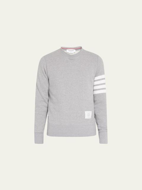 Thom Browne Men's Classic Crewneck Sweatshirt with Striped Sleeve