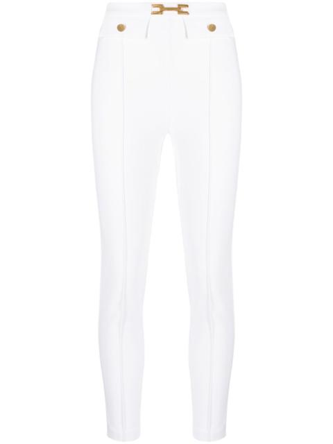 ELISABETTA FRANCHI logo-embellished cropped trousers