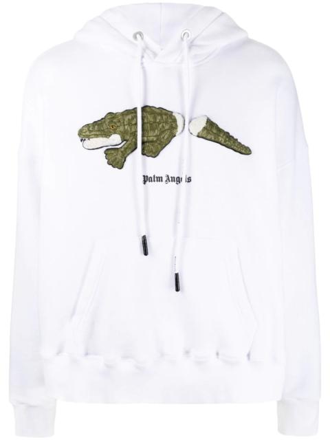 Palm Angels crocodile-print cotton hoodie