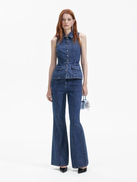 self-portrait Blue Denim Jumpsuit