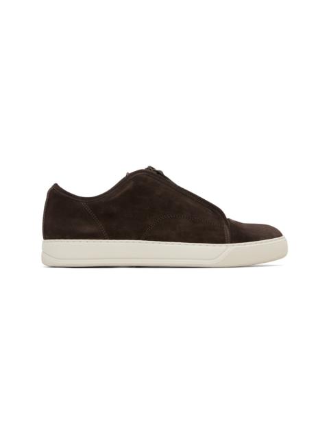 Lanvin Brown DBB1 Suede Zip Sneakers