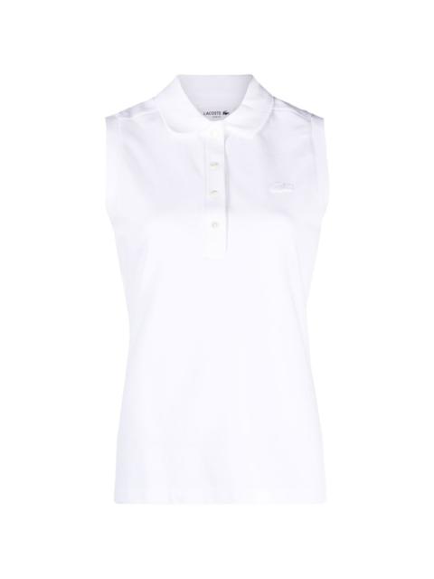 sleeveless cotton polo shirt
