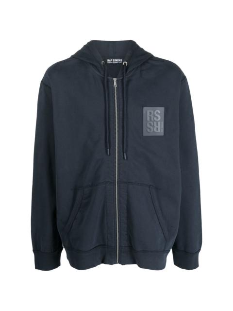 Raf Simons logo-patch zip-up hoodie