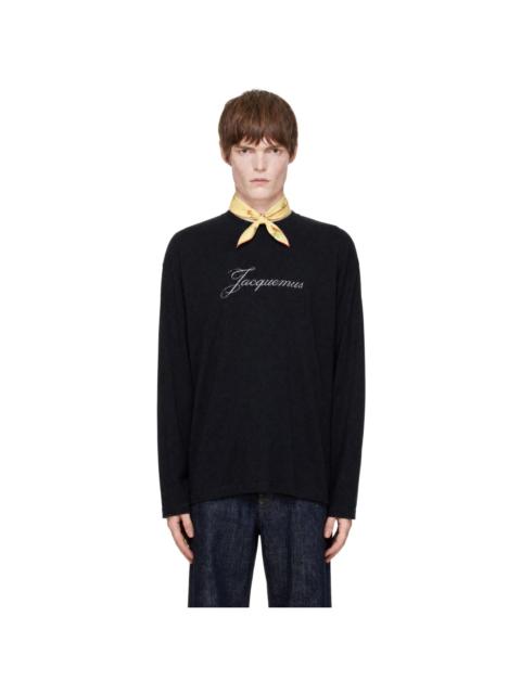 JACQUEMUS Black 'The Jacquemus long-sleeve' T-shirt