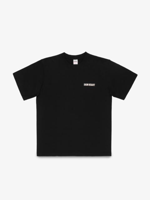 Iron Heart IHT-634-BLK 7.5OZ PRINTED LOOPWHEEL CREW NECK T-SHIRT - BLACK