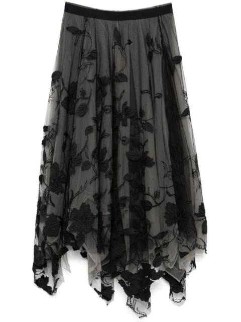 Marc Le Bihan floral embroidered 미디 스커트