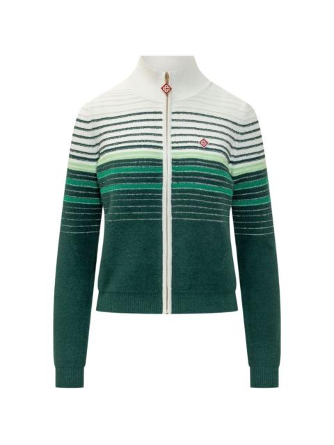 CASABLANCA striped zip-up cardigan