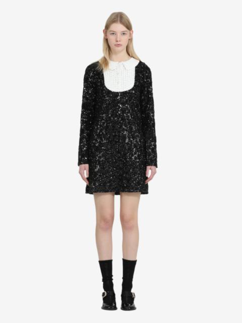 N°21 SHORT TWO-TONE DRESS WITH EMBROIDERY AND BEADS