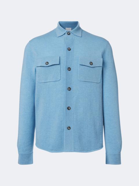 Allude Knitted wool and cashmere shirt