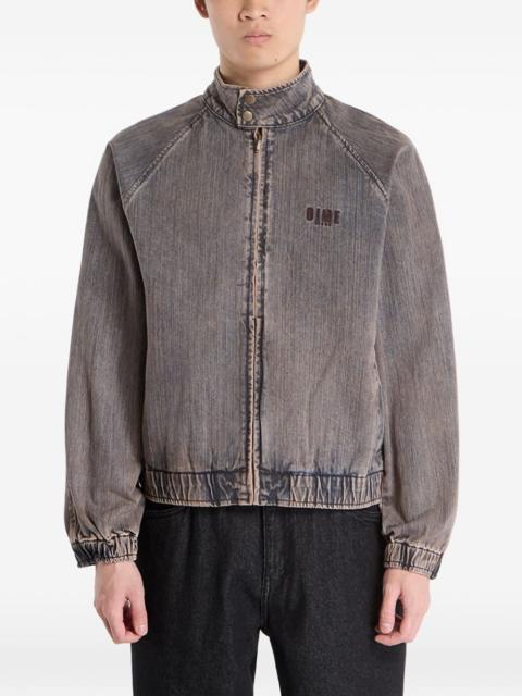 Dime logo-embroidered high-neck denim jacket