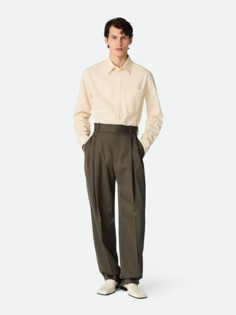 Bottega Veneta Wool Subtle Chevron Straight Trousers
