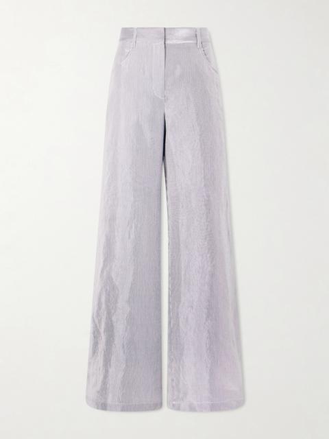 TWP Dylan Striped Cotton-blend Gabardine Wide-leg Pants