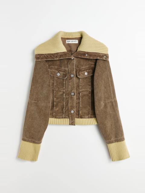 Knitted Lasso Jacket Brown Enzyme Cord