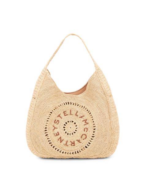 Stella McCartney Women's Small Crochet Rafia Logo Hobo Bag - Natural Beige