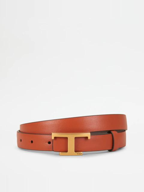 Tod's TIMELESS REVERSIBLE BELT IN LEATHER - ORANGE, BROWN