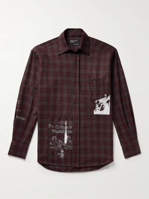 Printed Checked Merino Wool-Flannel Shirt