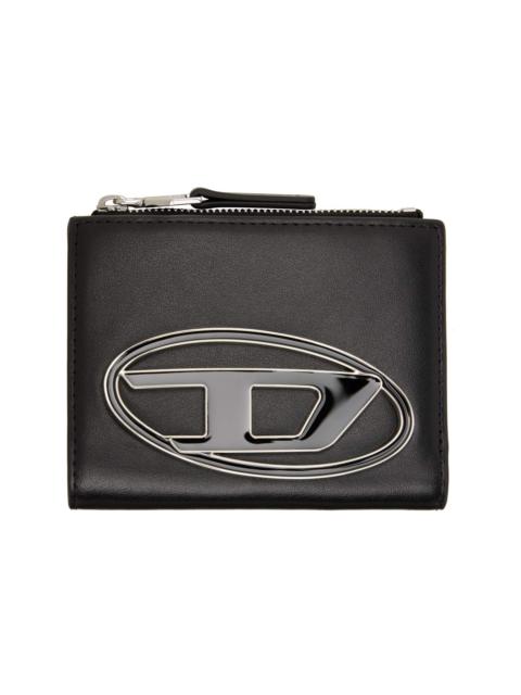Diesel Black Logo Plaque Small Leather Wallet