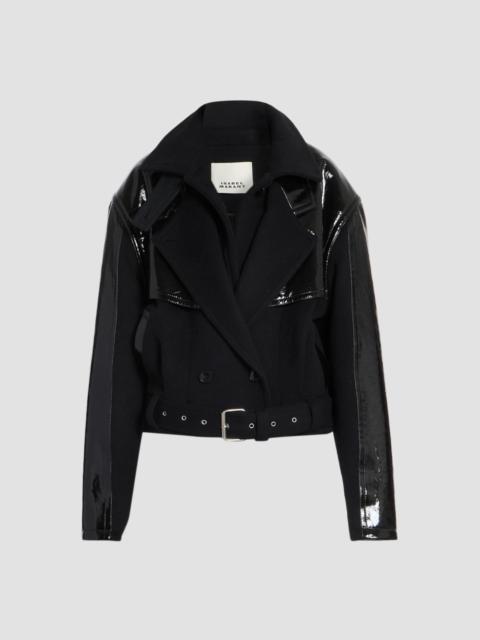 Isabel Marant Women's Epia Mixed-Media Biker Jacket - Black