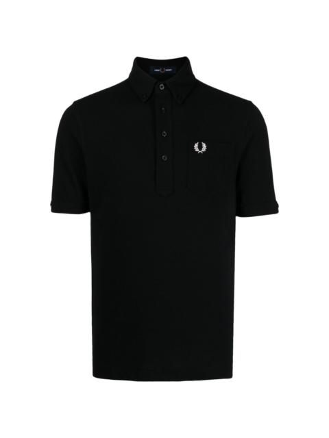 logo-embroidered cotton polo shirt