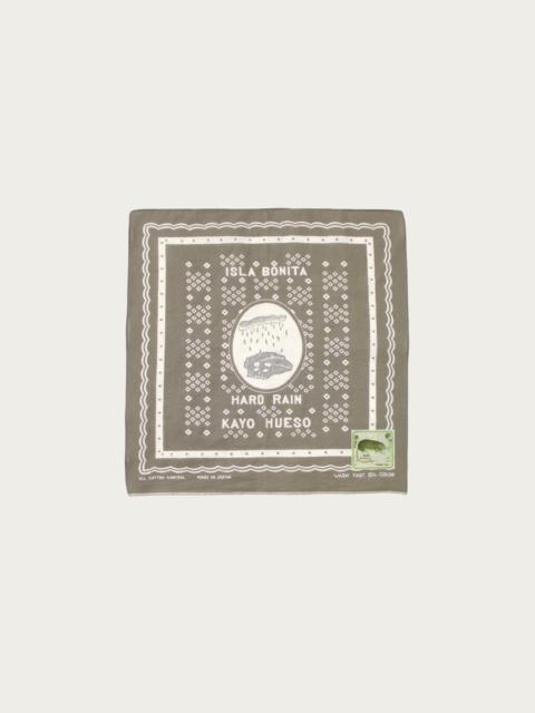 Kapital Fastcolor Selvedge Bandanna (POLKA DOTS HARD RAIN) 15x15 - Khaki