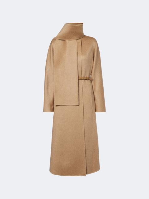 Max Mara Scarf-detail camel hair and mohair coat