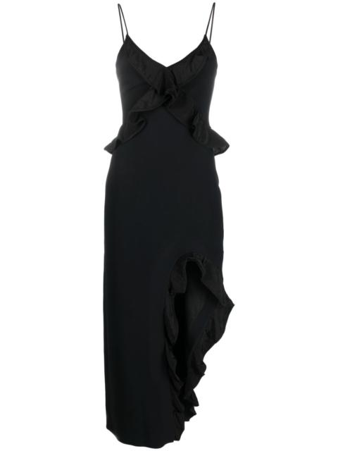 David Koma spaghetti-strap ruffle-detail dress