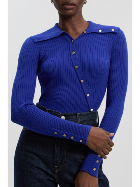 KAREN MILLEN Viscose Blend Trim Detail Knit Top