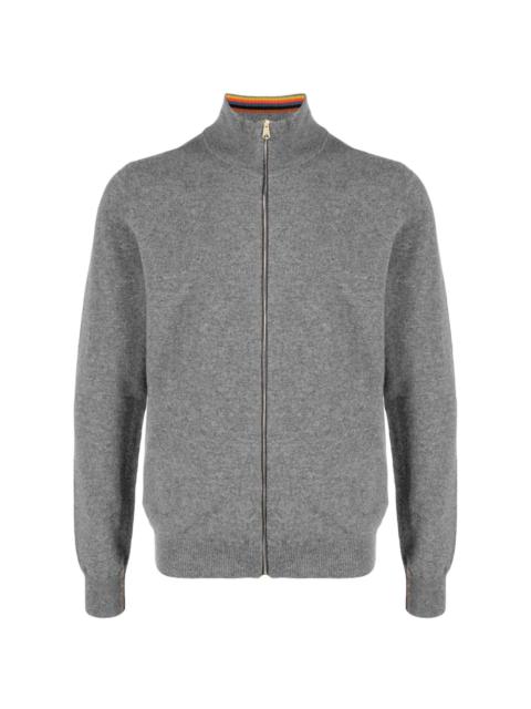 stand-up collar zip-up jumper