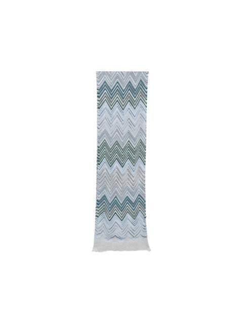 Missoni zigzag-knit metallic-thread scarf