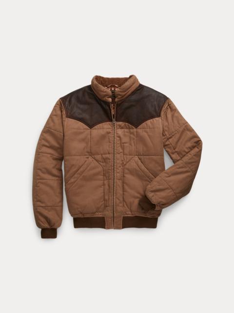RRL by Ralph Lauren Leather-Yoke Quilted Oilcloth Jacket