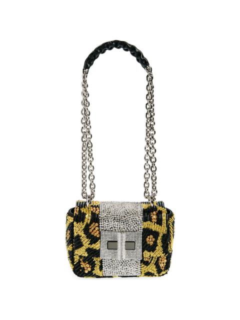 TOM FORD Mini Natalia Leopard Sequin Shoulder Bag in 7Yn01 Yellow/Black/Black at Nordstrom