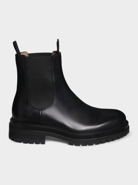 Gianvito Rossi Men's Chester Lug Sole Leather Chelsea Boots