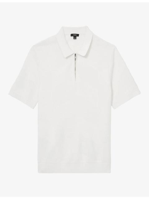 REISS Leigham Short-Sleeved Cotton-Blend Polo Shirt