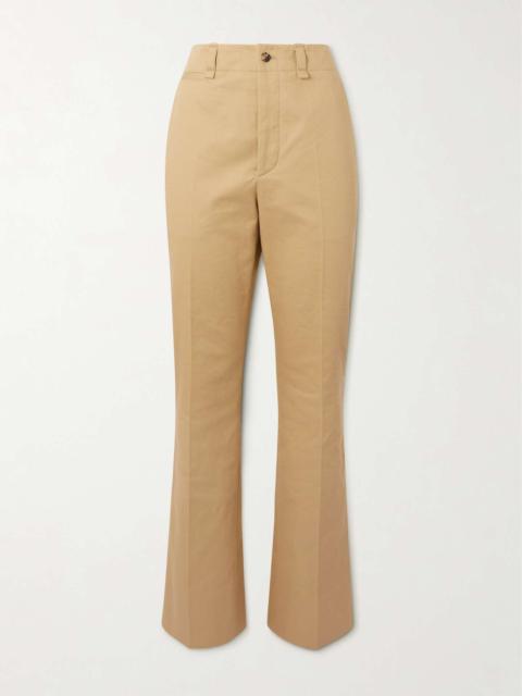 パンツ SAINT LAURENT Women Straight Pants 823734Y2L82 Beige SAINT LAURENT Pleated wool straight-leg pants Beige | REVERSIBLE