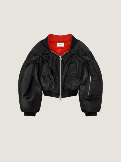 Givenchy OFF-THE-SHOULDER CROPPED BOMBER IN NYLON