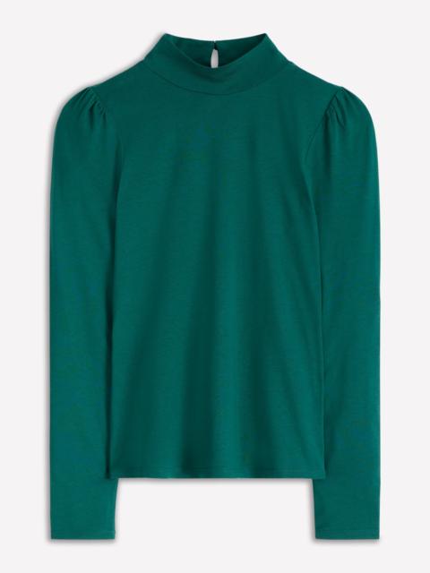 BODEN Puff Shoulder Jersey Top-Emerald Night