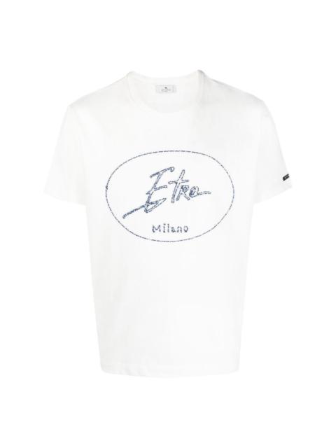 logo-embroidered cotton T-shirt