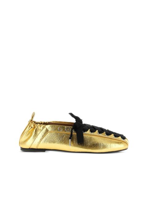 GANNI lace-up ballet flats