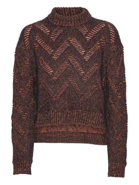 HENRIK VIBSKOV turtleneck chevron-pattern sweater