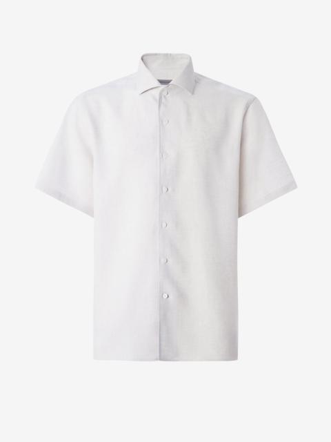 CORNELIANI Grey chambray linen shirt