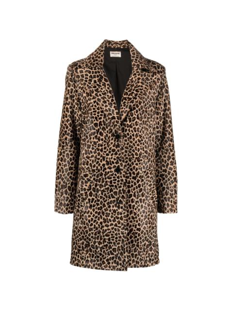 Zadig & Voltaire leopard-print calf hair coat