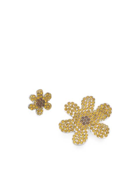 Marni rhinestone-embellished daisy brooches