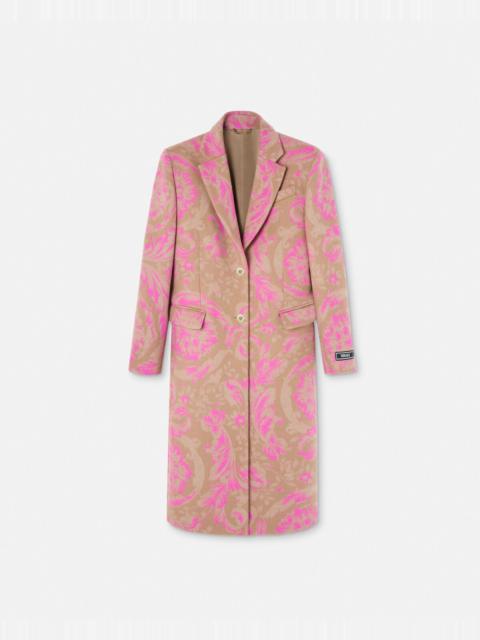 VERSACE Barocco Stencil Wool Overcoat