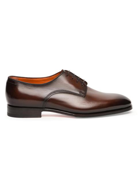 Santoni Men's Archer Leather Oxfords - Dark Brown