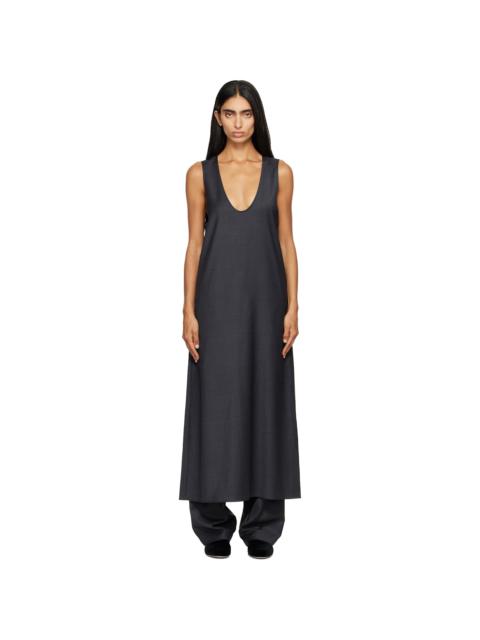 ssstein Gray Wool Silk Sleeveless Onepiece Maxi Dress