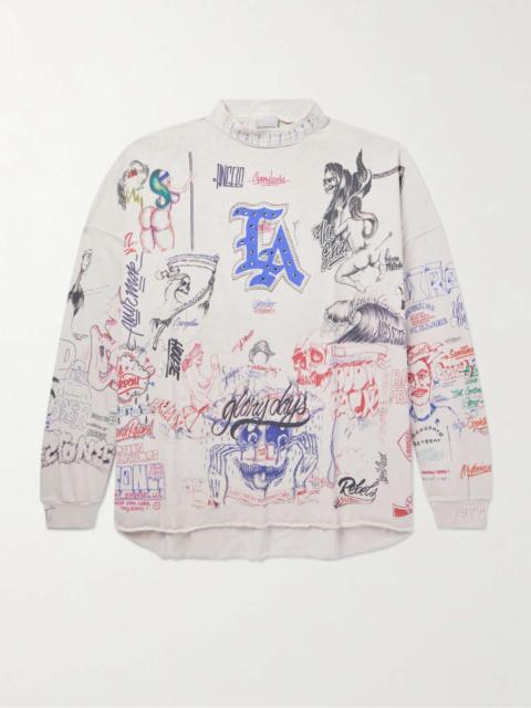 + Born x Raised Embellished Printed Cotton-Jersey Sweater